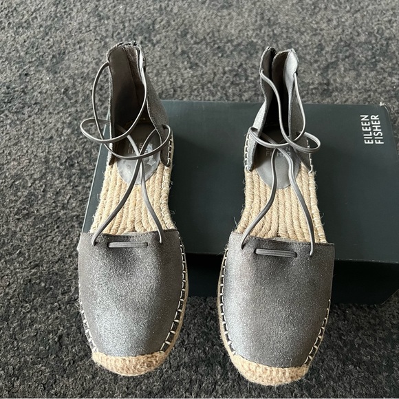 eileen fisher lee metallic espadrilles vacation cottage core - Picture 3 of 9